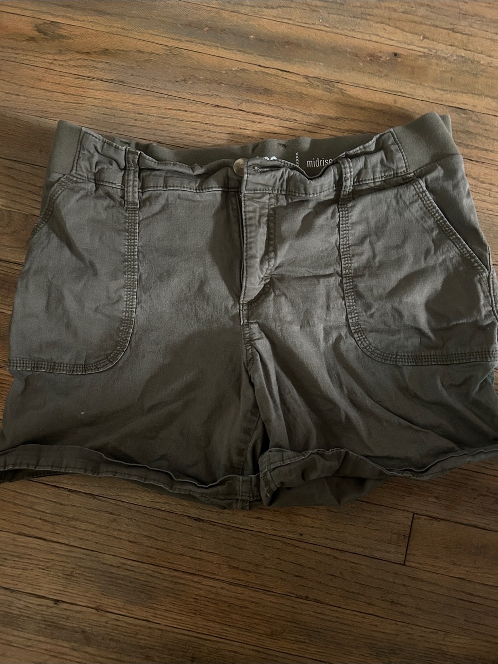 Riders by Lee Olive Green Midrise Bermuda Shorts